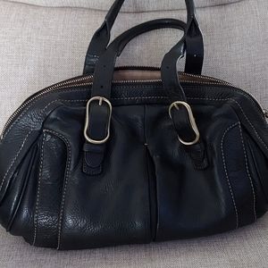 TUMI Black grained leather bag